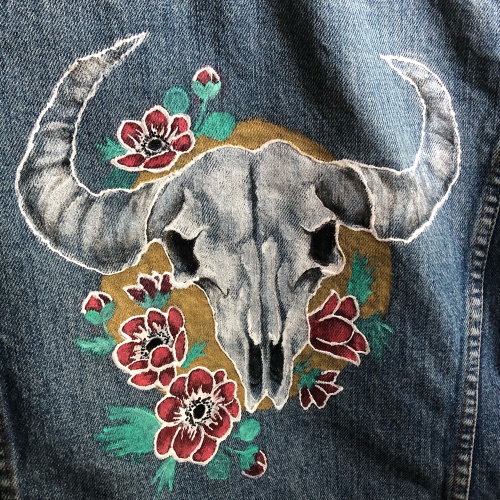 Hand painted Levi’s Denim trucker jacket